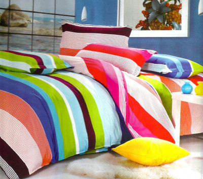 56% OFF on Reliable Polycotton Striped Double Bedsheet