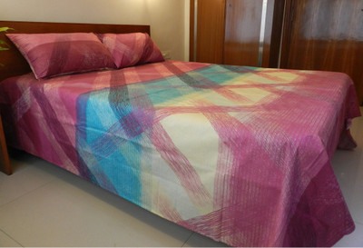71% OFF on CocoBee Cotton Abstract Double Bedsheet