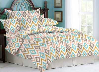 Bombay Dyeing Cotton Printed Double Bedsheet 1 Bedsheet, 2 Pillow Covers