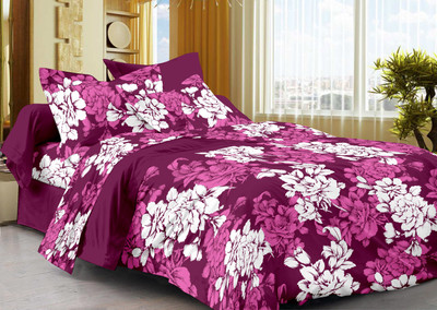 40% OFF on La Fleur Cotton Floral Double Bedsheet