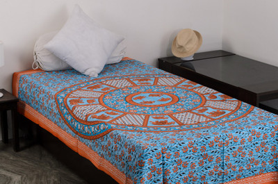 50% OFF on Vivid Rajasthan Cotton Printed Single Fitted Bedsheet
