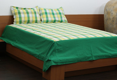 50% OFF on Flazee Cotton Checkered King Bedsheet 1 BedSheet, 2Pillow Cover, Yellow, Green 50% OFF on Flazee Cotton Checkered King Bedsheet 1 BedSheet, 2Pillow Cover, Yellow, Green