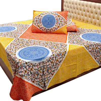 25% OFF on Jaipur Raga Cotton Abstract Double Bedsheet