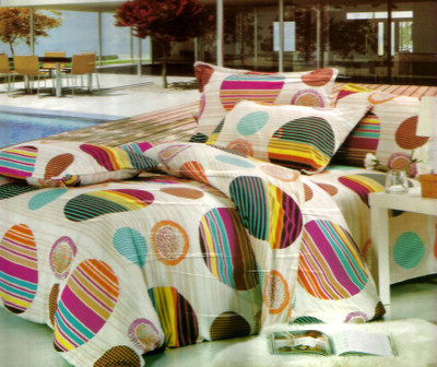 56% OFF on Reliable Polycotton Geometric Double Bedsheet