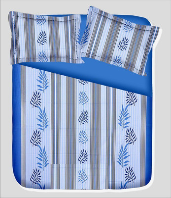 14% OFF on RR Textile House Cotton, Satin Printed Double Bedsheet 1 Bedsheet, 2 PillowCover, Blue