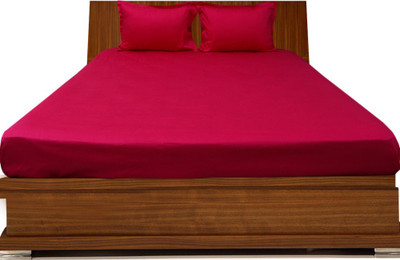 16% OFF on Misr Cotton Plain Queen sized Double Bedsheet