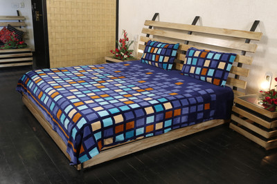 6% OFF on Adinath Polyester Printed Double Fitted Bedsheet