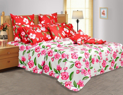33% OFF on Salona Bichona Cotton Floral Single Bedsheet 1 Single Bedsheet, 1 Pillow cover, Red 33% OFF on Salona Bichona Cotton Floral Single Bedsheet 1 Single Bedsheet, 1 Pillow cover, Red