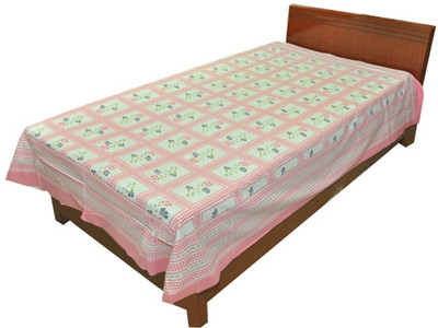 62% OFF on Silkworm Cotton Printed Single Bedsheet Pink