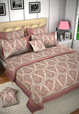 15% OFF on Shilpi Cotton Floral Double Bedsheet Multicolor