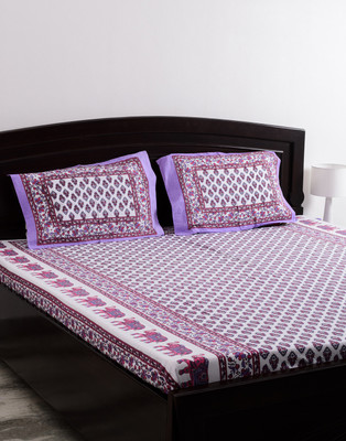 56% OFF on Vivid Rajasthan Cotton Printed Double Bedsheet