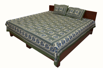 55% OFF on RajLaxmi Cotton Checkered Double Bedsheet
