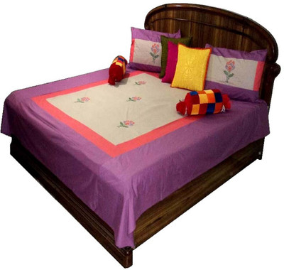 48% OFF on Amita Home Furnishing Cotton Embroidered Queen Bedsheet