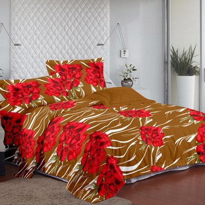 70% OFF on Ahmedabad Cotton Cotton Floral Single Bedsheet 1 Single Bedsheet, 1 Pillow Cover, Brown, Red 70% OFF on Ahmedabad Cotton Cotton Floral Single Bedsheet 1 Single Bedsheet, 1 Pillow Cover, Brown, Red