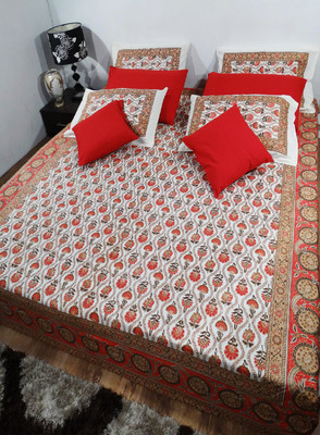 66% OFF on Heritagefabs Cotton Printed Double Bedsheet