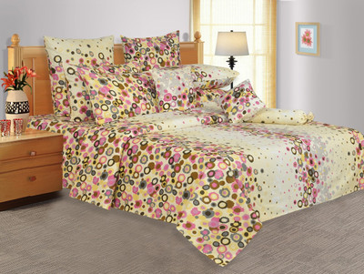 50% OFF on Salona Bichona Cotton Floral Double Bedsheet 1 Double Bedsheet, 2 Pillow covers, White