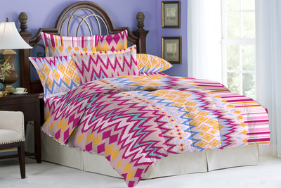 10% OFF on Bombay Dyeing Polycotton Printed Double Bedsheet 2 Pillow Covers, 1 Bedsheet, Multicolor