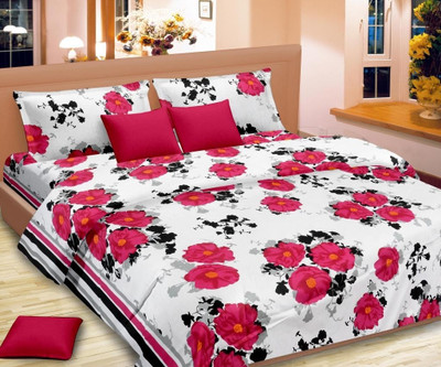 50% OFF on Vorhang Satin Floral Double Bedsheet 1 Bedsheet, 2 Pillow Covers, Multicolor