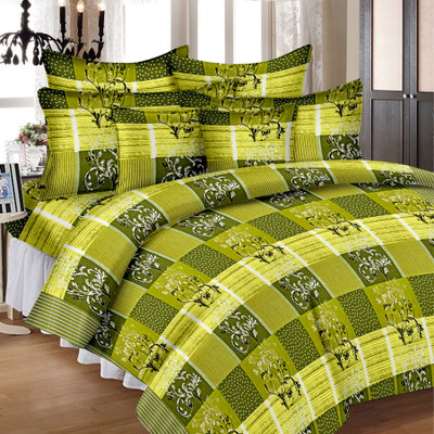 58% OFF on Ahmedabad Cotton Cotton Floral Single Bedsheet 1 Single Bedsheet, 1 Pillow Cover, Green
