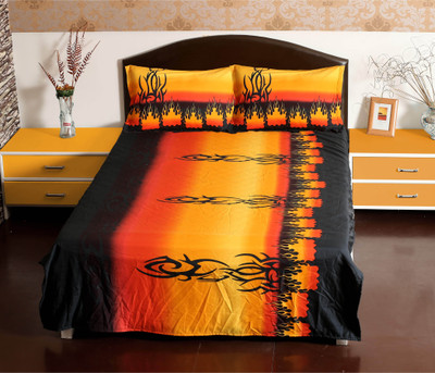 60% OFF on Aalidhra Polyester Silk Blend Floral Double Bedsheet