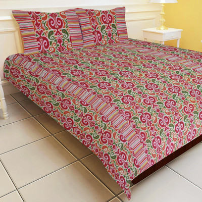 19% OFF on Morning Blossom Cotton Printed Double Bedsheet