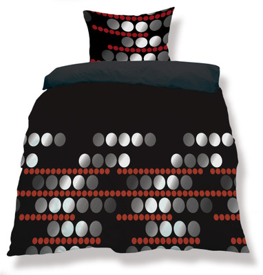 61% OFF on Aalidhra Polyester Silk Blend Polka Single Bedsheet Single Bedsheet, 1 Pillow Cover, Black