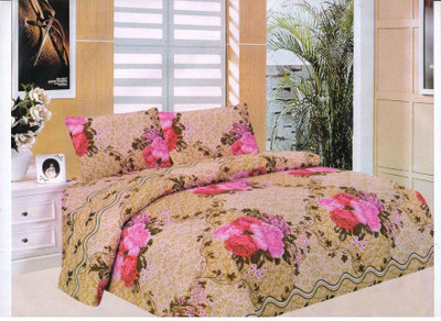 72% OFF on Sats Polycotton Floral Double Bedsheet