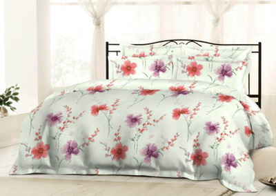 31% OFF on Bombay Dyeing Cotton Floral Double Bedsheet 1Double Bedsheet, 2Pillow Cover, Orange