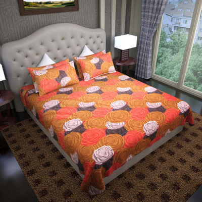 75% OFF on Graffiti Home Cotton Floral Double Bedsheet