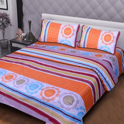 70% OFF on Sai Arpan Polycotton Printed Double Bedsheet 1 Bed Sheet, 2 Pillow Covers, Multicolor