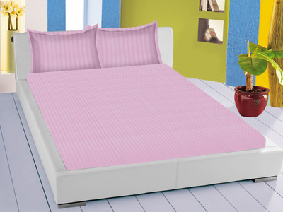 Trance Home Cotton Striped Single Fitted Bedsheet