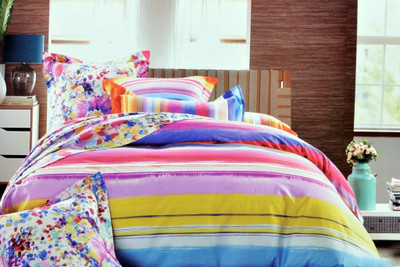 48% OFF on Valtellina Cotton Abstract Double King Bedsheet