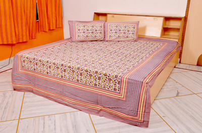 60% OFF on Flourish Cotton Printed Double Bedsheet