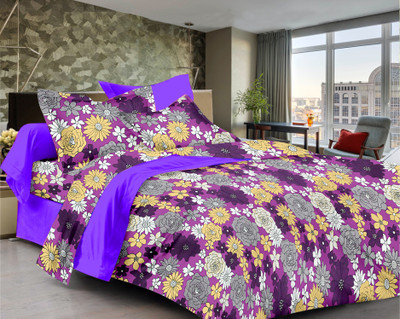 71% OFF on Ahmedabad Cotton Polycotton Floral Single Bedsheet 1 single bedsheet & 1 pillow cover, Multicolor
