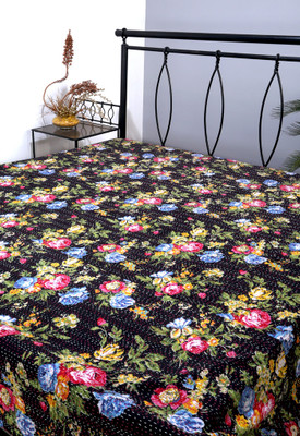 57% OFF on Rajrang Cotton Floral Double Bedsheet 1 Bedsheet, Black