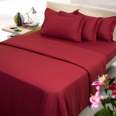 24% OFF on Mark Home Cotton Striped Single Fitted Bedsheet