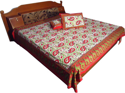 30% OFF on Jaipur Art and Craft Cotton Printed Double Bedsheet