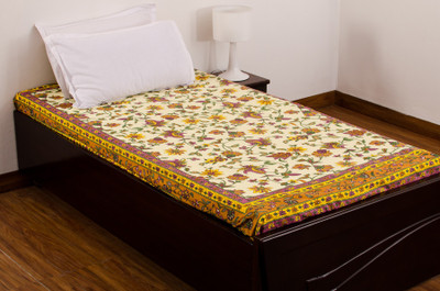54% OFF on JR Print Cotton Floral Single Bedsheet