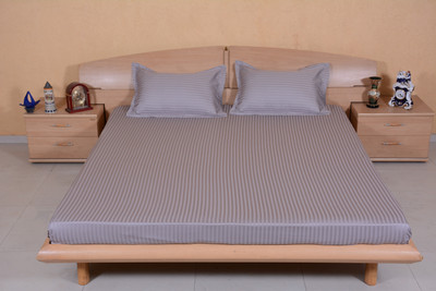 55% OFF on Ctm Textile Mills Satin Striped Double Bedsheet
