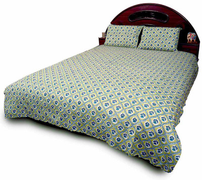35% OFF on Sunshine Rajasthan Cotton Floral Double Fitted Bedsheet