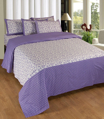 59% OFF on Hargunz Cotton Trellis Double Bedsheet 1 Bedsheet, 2 Pillow Covers, Blue