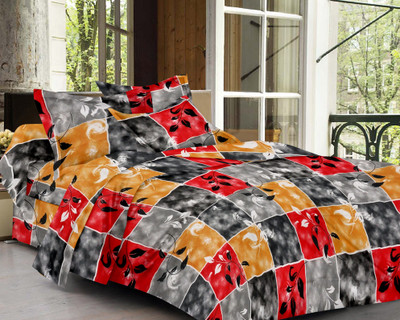53% OFF on meSleep Cotton Graphic Double Bedsheet