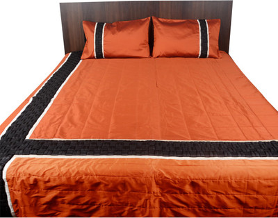 Furrball Bedspreads & More Polyester Silk Blend Trellis Queen Bedsheet 1 Bedsheet, 2 Pillow Covers, Multicolor