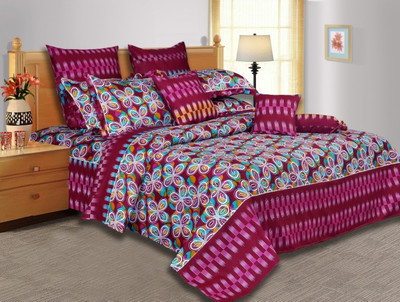 20% OFF on Salona Bichona Cotton, Satin Floral Single Bedsheet 1 Bedsheet, 1 Pillow Cover, Multicolor