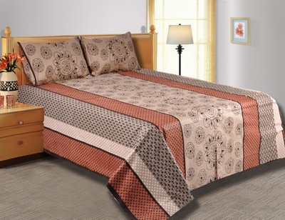 28% OFF on Salona Bichona Cotton Damask Single Bedsheet 1 Single Bedsheet, 1 Pillow cover, Grey