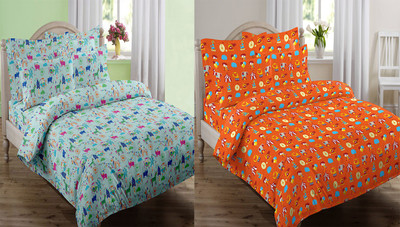 38% OFF on Qubz Cotton Printed Single Bedsheet
