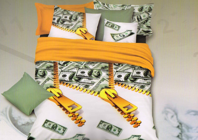 27% OFF on Zigma Collections Cotton Linen Blend Printed King Bedsheet