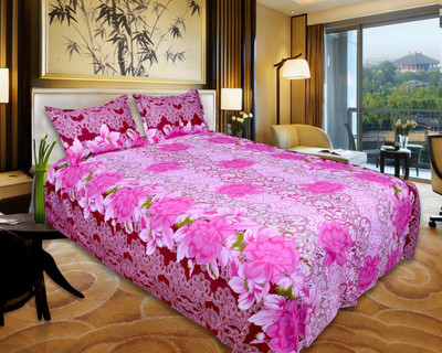 65% OFF on Urban Style Cotton Abstract Double Bedsheet 1 Bedsheet, 2 Pillow Covers, Multicolor