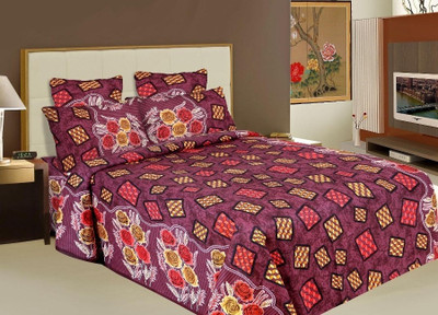 56% OFF on Bazarvilla Cotton Floral Double King Bedsheet