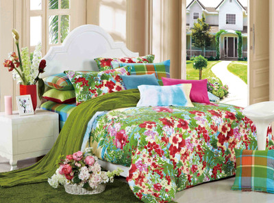 Bianca Cotton Floral King Bedsheet 1 Bedsheet, 2 Pillow Covers, Multicolor